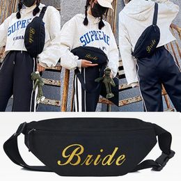 Waist Bags Bride Letter Print Bag Outdoor Fitness Running Tote Bum Zip Fanny Pack Mobile Phone Cloth Chest Unisex Handbag