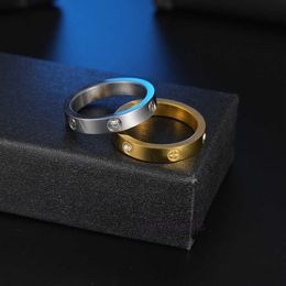 High-end Carteer Luxury Ring Tiktok Cartters same style six diamond and one word titanium steel rings for men women are plated without fading