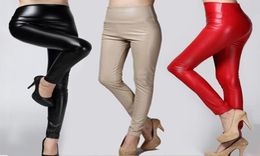 Autumn Winter Women Thin Velvet PU Leather Pants Female Sexy Elastic Stretch Faux Leather Skinny Pencil Pant Woman Tight Trouser C7804672