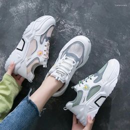 Fitness Shoes Women Chunky Sneakers Platform Casual Ulzzang Fashion Flower Designers Woman Sports Female Brand Vulcanised White