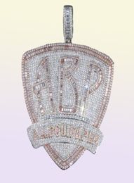 Chains 2022 Iced Out Full Bling Cubic Zirconia Baguette Initial Letters ABP Charm Pendant Necklace For Hip Hop Men Fashion Punk Je9775633