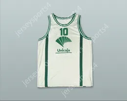 CUSTOM NAY Name Mens Youth/Kids UNICAJA BALONCESTO MALAGA SPAIN 10 WHITE BASKETBALL JERSEY TOP Stitched S-6XL