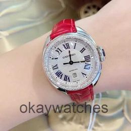 Dials Working Automatic Watches Carter 31mm Rear Diamond Set Mechanical Watch Womens WSCL0016