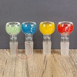 Newest Glass Colourful Smoking 14MM 18MM Male Joint Dry Herb Tobacco Philtre Bowl Oil Rigs Portable Waterpipe Bong DownStem Cigarette Holder DHL