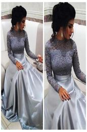 Modest Lace Dresses Evening Wear 2018 Long Sleeves A Line Sweep Train Formal Vestidos De Fiesta Prom Party Gowns7737190