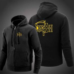 Men's Hoodies Sweatshirts Death Rock Band Heavy Metal Printed New Mens Spring Autumn Coats Sleeve Leisure High Quty Sweatshirt Zipper Hooded Jacket T240428