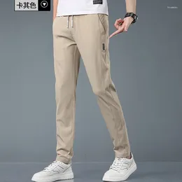 Men's Pants Spring Autumn Elastic Midi Waist Lace Up Casual Fashion Homme Solid Colour Sweatpants Male Straight Trousers Clothing