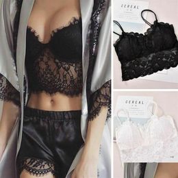 Camisoles Tanks Y Womens Sleeveless Eyelash Lace Lingerie See-Through Padded Vest Cloghet Push Up Bra Tank Tops Bralette Cami Crop To2 Otvso