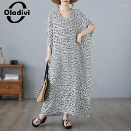 Party Dresses Fashion Printed Women Bohemian Beach Dress 2024 Summer Short Sleeve Long Ladies Oversized Clothing 7XL 9XL 5491