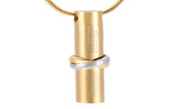 HLN9944 2 Rings Together Hold Cylinder Urn Hold Ashes Keepsake Urn Memorial Jewellery Cremation Urn Pendant Necklace For PetHuman A2771510