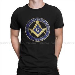 Men's T-Shirts Frmason Fr And Accepted Masons Symbol Prince Hall O Neck TShirt Polyester Basic T Shirt Men Clothes New Design Hot Sale T240425