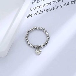 Band Rings Handwoven Love Beaded Ring Fashion Womens Round Beaded Adjustable Vintage Ring Jewelry Q240427