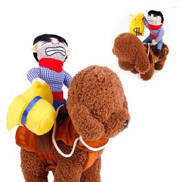 Dog Apparel Halloween Pet Costume Dress Cowboy Horseback Riding Cosplay Funny Suit Soft Breathable Clothes Dogs Accessories