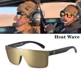 Heat Wave Oversized Fashion Goggle Sunglasses Square Style Polarized Men Women Sport Brand Design Sun Glasses Rivet Shadeds6845026