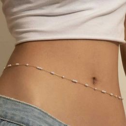 Waist Chain Belts Sexy Vintage Belly Pearl Chain Body Chain Waist Chain Belt Streetwear Summer Women Fashion Body Jewelry Y07