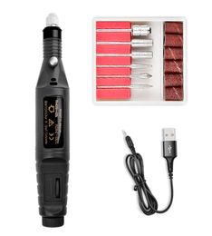 USB Electric Nail File Drill Portable Professional Manicure Pedicure Machine Set Electric Nail Drill File Care Machine Acrylic Ar1469620