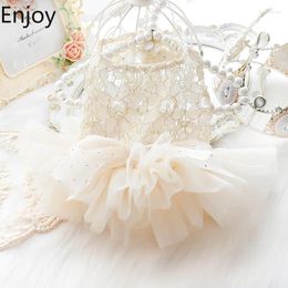 Dog Apparel Clothes Summer Hollow Out Lace Cat Princess Dress Creamy-white Wedding Fluffy Skirt Pet 4773