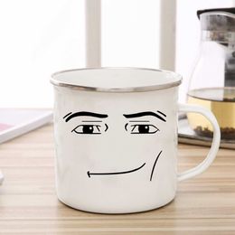 Mugs Inspiring Women Face Cup Fun Mens Enamel Cup Women Face Coffee Cup Cute Player Birthday Gift Back to School Cup J240428