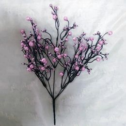 Decorative Flowers 5 Forked Plum Blossom Artificial Foam Fruit Christmas Wedding Flower Arrangement Desk Home Decoration Simulated