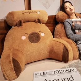 Lovely Capybara Backrest Cushion Lumbar Support Pillow Triangle Reading Soft Headboard Cartoon Plush Gifts 240426