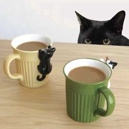 Mugs Cute Cat Cup - Cute Ceramic Coffee Cup designed for animal enthusiasts used in hotels/restaurants/restaurants/offices J240428