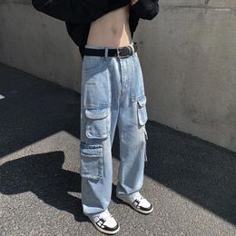 Women's Jeans Multi Pocket Baggy Women Clothing Street Vintage Washed Cargo Pants Casual Distressed High Waisted Woman