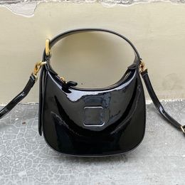 new women miui hobo bag fashion designer patent leather crossbody bag golden hardware adjustable strap handbag outdoor casual shopping shoulder bag purse