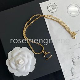 Brand Letter Pendant Necklace Chain Fashion Women Never Fading Real Gold Plated Brass Copper Designer Necklaces Choker Pendants Wedding Jewelry Love Gifts 20Style