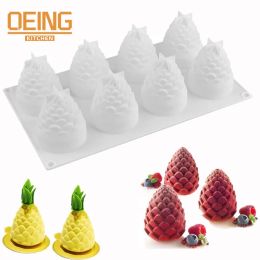 Moulds 3D Fruit Shape Silicone Cake Mould Baking Tool Decorative Mould Pine Cone Pineapple Shape NonStick Baking Pan