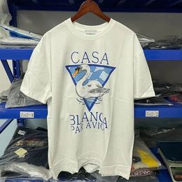 Summer 220g Contton Real Casa Tennis Club T Shirt Print Cotton Harajuku Graphic Shirts 240424