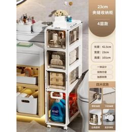 Slit storage cabinet Toilet drawer type waterproof Narrow slit toilet slot locker Bathroom shelf 240420