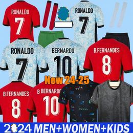 24 25 Portugal B.FERNANDES Soccer Jerseys National Team European Cup CR7 PEPE BRUNO JOAO FELIX RONALDO Bernardo Diogo J. JOAO CANCELO Football Shirt Kits Sock Full