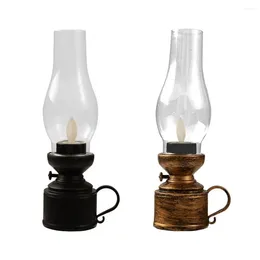 Candle Holders Beautiful Warm Light Battery Operated 80s Retro LED Decorative Low Consumption Electronic Oil Lamp For Bar