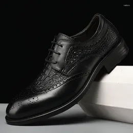 Casual Shoes All-match Men Formal Italian Brand Business High Quality Brogue Leather Coiffeur Wedding Dress Oxfords