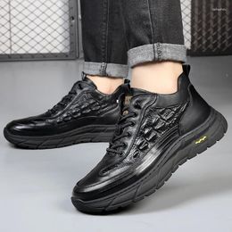 Casual Shoes Genuine Leather Fashion Brand Man Sneakers Spring Autumn Men's First Layer Cowhide One Foot Pedal Flat