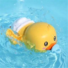 Baby Bath Toys Baby Bath Toys Water Chain Clockwork Bathing Cute Swimming Yellow Duck Toy Toddler Pool Beach Classic Toy For Kids Water Playing