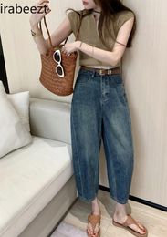 Women's Jeans Harlan Pants With Belt Dark Blue 2024 Summer Mainland China Pantalones Vaqueros Mujer For Women