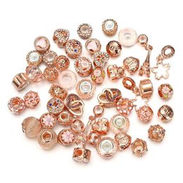 Charms Diy Jewelry Making 50Pcs/Lot Crystal Large Hole Loose Spacer Craft European Rhinestone Beads Pendant For Charm Bracelet Drop De Dhdsn