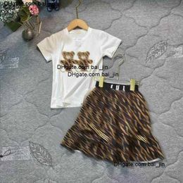 designer baby clothes girl Dress fashion Kids Long sleeved frock Size 90-140 CM Chest letter decoration Child skirt