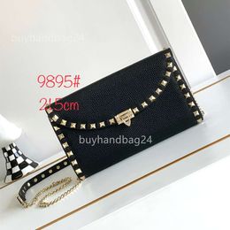 Cowhide Event Bags Rock Stud Valentyno Bag Purse 2024 Womens Vlogoo Small Square Versatile Rivet Crossbody New Fashion Leather Lady Chain Handbag Trendy EWGL