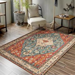 Turkish national wind carpet Persian American retro living room sofa coffee table bedroom bed mat home 240424