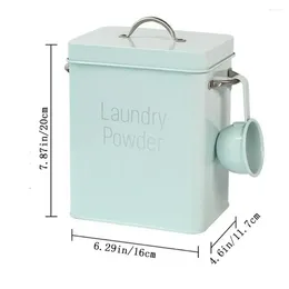 Storage Bottles Tin Capacity Powder Box Spoon Anti-rust Sealed Lid Washing With Covered Dispenser Container Laundry Airtight