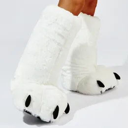 Slippers Winter Women'S Shoes Indoor House Cotton Female Ultra High Top Boot Plush Bear For Home Floor