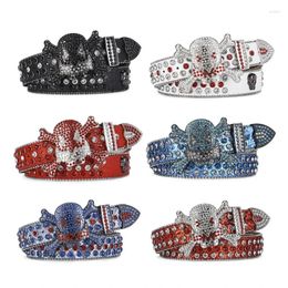 Belts Adult Shinning Waist Belt Skull Decor Adjust Buckle For Skirt Jeans