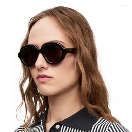 Sunglasses 2024 Fashion Oval Round Woman Vintage Brand Designer Sun Glasses Female Retro Ins Style Mirror