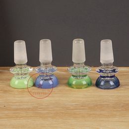 Newest Glass Colourful Smoking 14MM 18MM Male Joint Dry Herb Tobacco Philtre Funnel-shaped Bowl Oil Rigs Portable Waterpipe Bong DownStem Cigarette Holder DHL