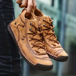Casual Shoes Men's Vintage Non Slip Handmade Comfortable Walking Sneakers For Spring Autumn Luxury Number 5 Stitched