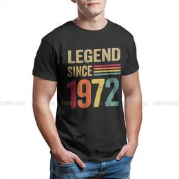 Men's T-Shirts 50 Year Old Gifts Legend Since 50th Birthday Hipster Polyester TShirts 1972 Men Harajuku Strtwear T Shirt O Neck T240425