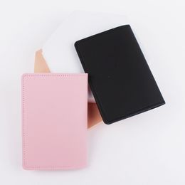 10A Cross-border New Pink Leather Airplane Travel Document Bag Pu One Card Slot Holder Passport Cover Ready Stock