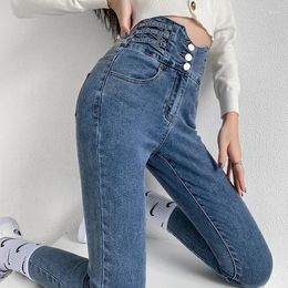 Women's Jeans 2024 Stretch Women Push Up Sexy Retro High Waist Skinny Mom Pants Korean Fashion Denim Trousers Femme Spring